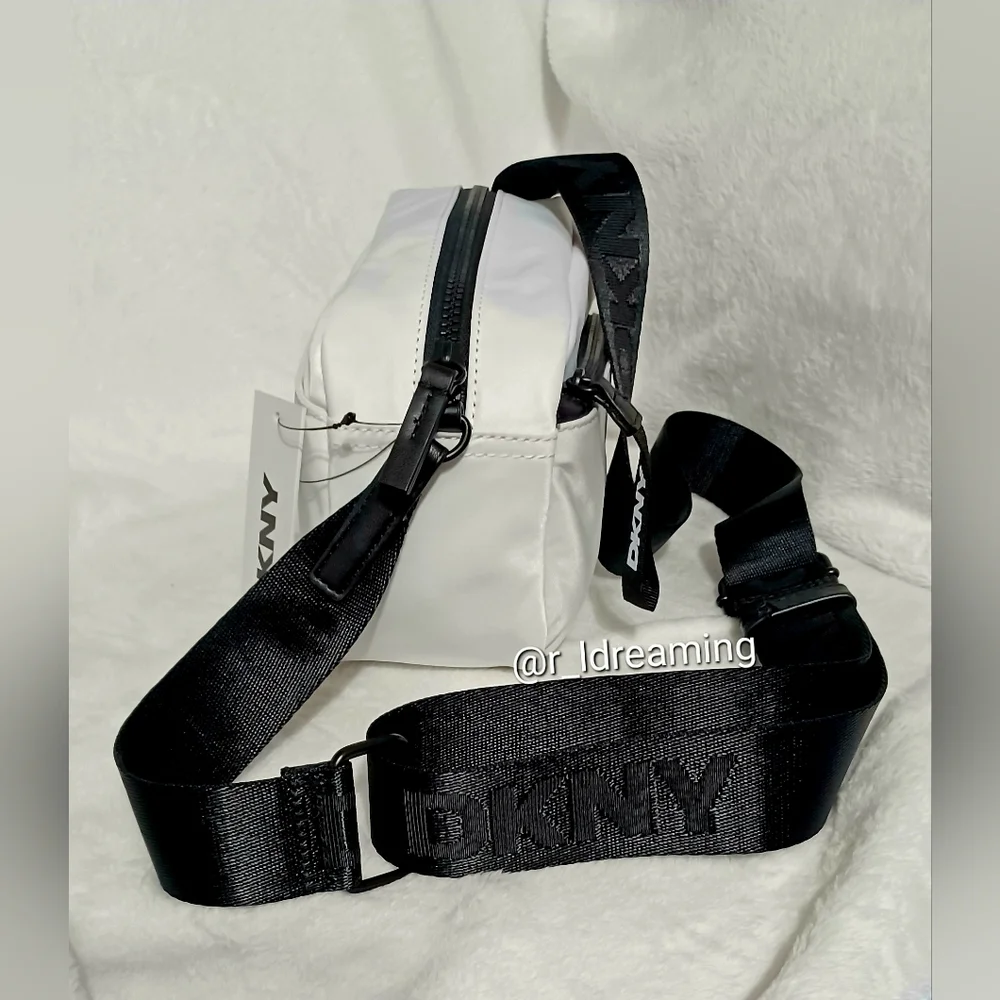 NWT DKNY Camera White and Black Crossbody Bag